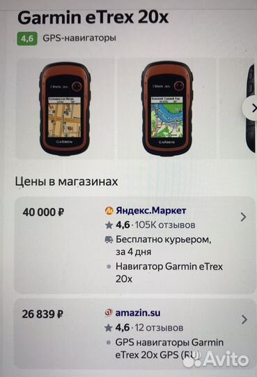 Навигатор Garmin eTrex 20x