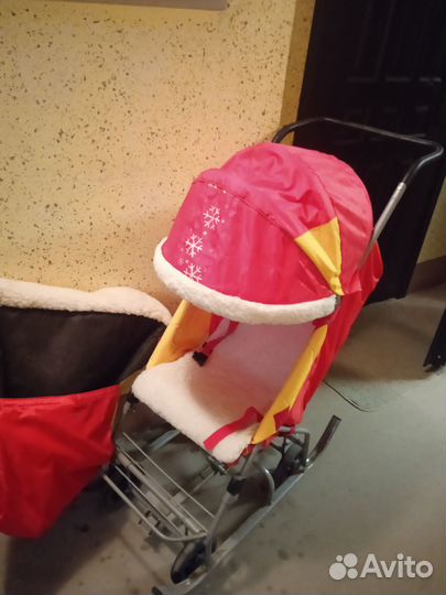 Санки на колесиках, складные, технически исправны