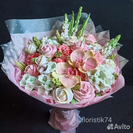 Букет цветов из зефира шоколада вкусный подарок