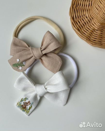 Повязка на голову для девочки с бантиком
