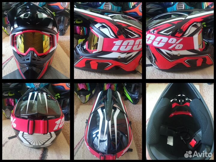 Кроссовый шлем с очками