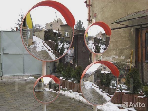 Зеркало дорожное сферическое с козырьком