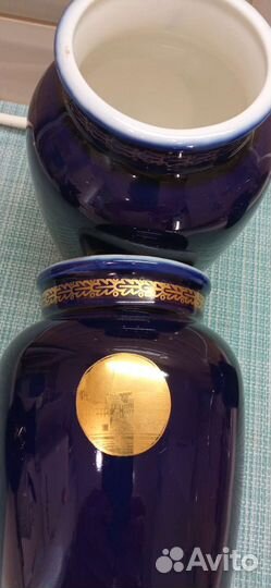 Вазы фарфор кобальт лфз москва. СССР