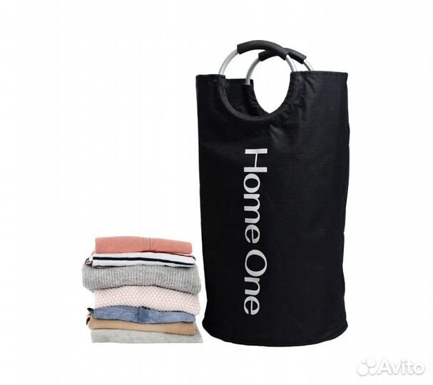 Корзина для белья Home One, 72х35, полиэстер, черн