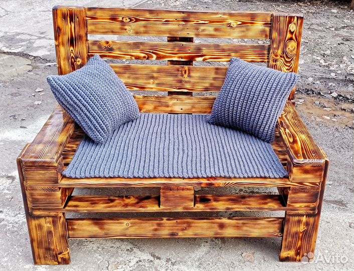 Лавка деревянная. Комплект в стиле Лофт