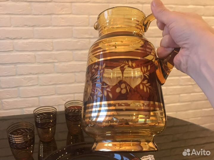 Графин и стаканы Богемия