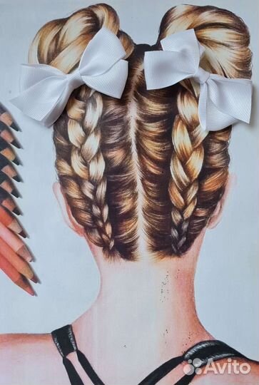 Бантики (на резинке и зажимах) для волос (2шт)