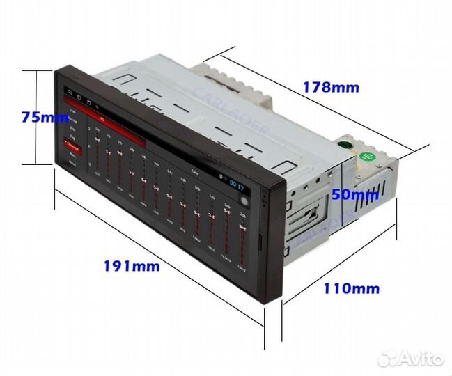 Магнитола 1Din Андроид 10 Экран 6.9 Дюймов.2/32Gb