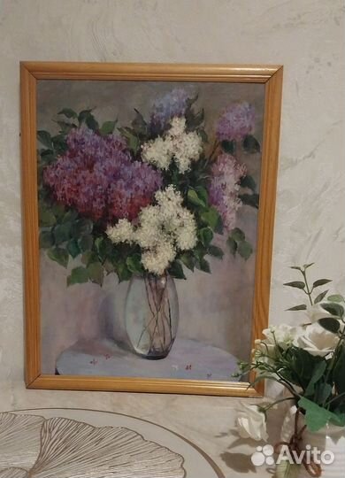 Картина маслом на холсте Сирень