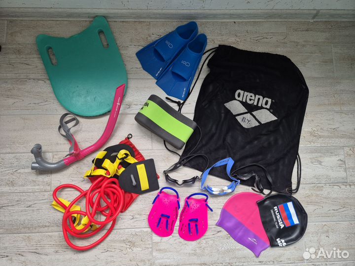 Мешок, трубка, ласты для плавания Mad Wave