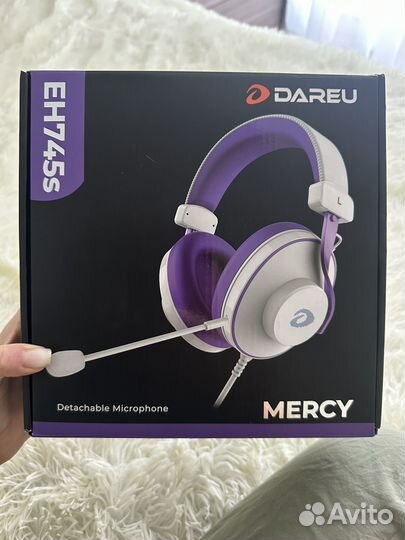 Игровые наушники Dareu EH745s White-Purple