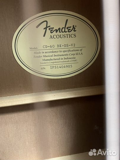 Акустическая гитара fender