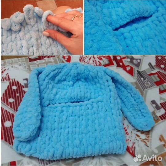 Балаклава вязаная с ушками