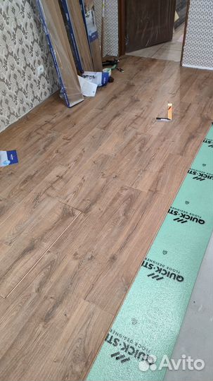 Укладка ламината,кварцвинила,линолеума,наливнойпол