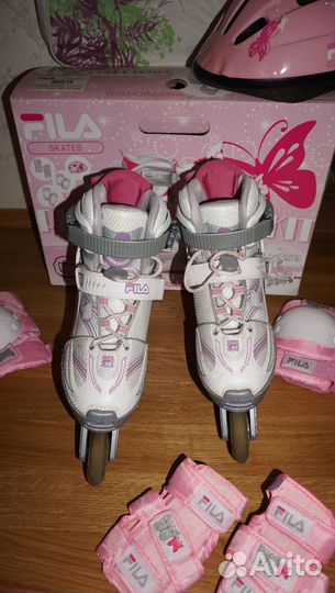 Ролики Fila раздвижные + шлем + защита + сумка