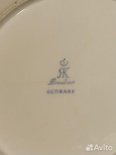 Тарелка Дрезден Германия клеймо як корона Фарфор