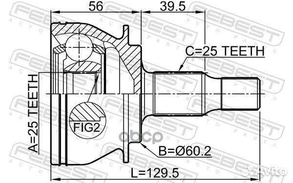 ШРУС внешний 25X60.2X25 mercedes benz A-class 1