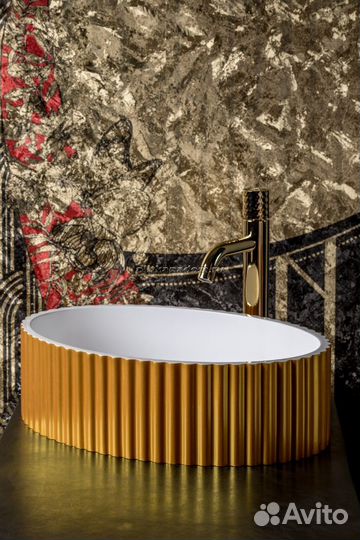 Boheme Monaco Раковина Canale рифл глянец белая