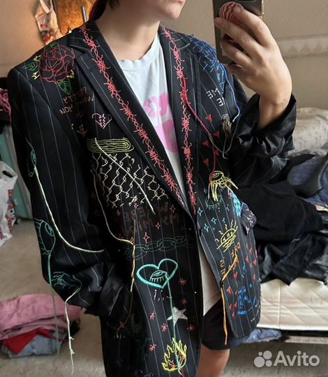 Пиджак апсайкл кастомизированный