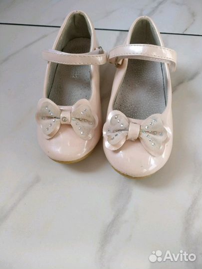 Туфли бежевые для девочки, размер 25