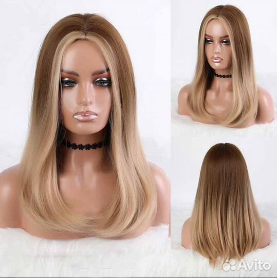 Новый натуральный парик волос коричневый блонд