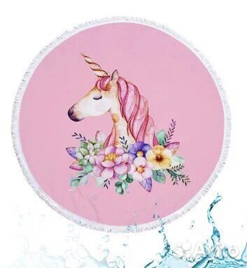 Плотенце покрыало пляжное единорог