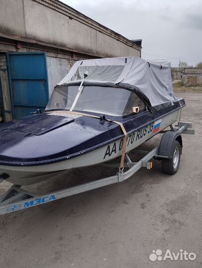 Лодка Обь-3 с мотором Сузуки DT30 на прицепе мзса