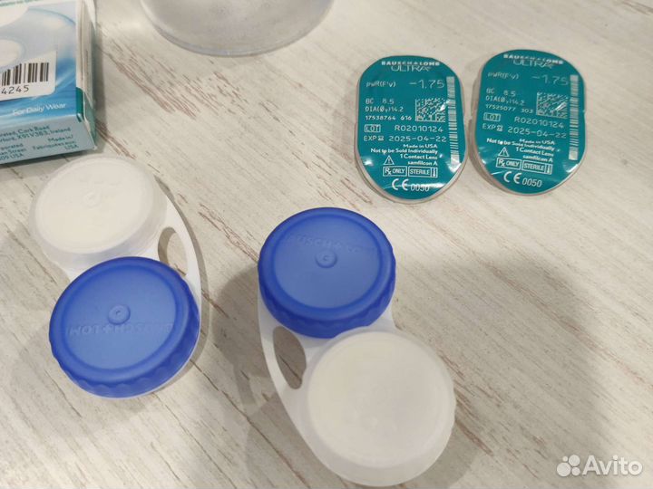 Контейнеры для контактных линз, линзы