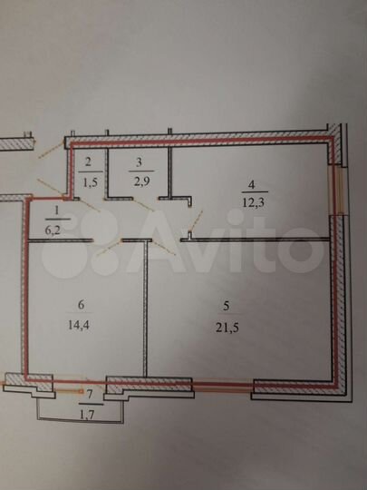 2-к. квартира, 58,8 м², 1/4 эт.