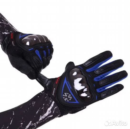 Мотоперчатки мужские scoyco MC44 Black/Blue (Touc