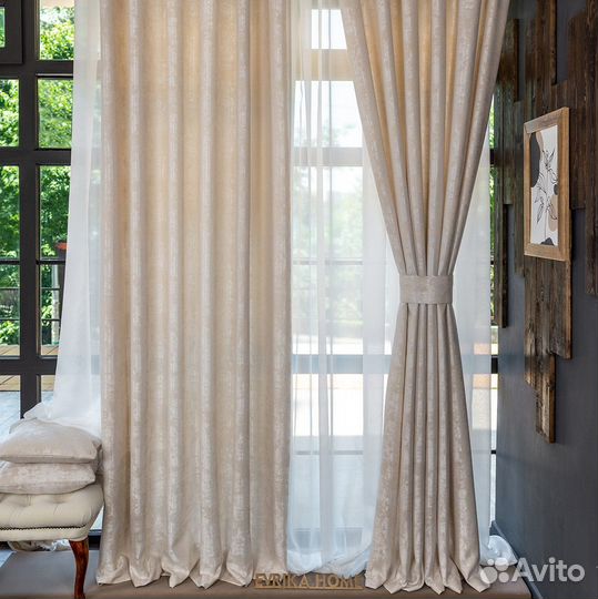 Комплект штор мрамор Зарина готовые и на заказ