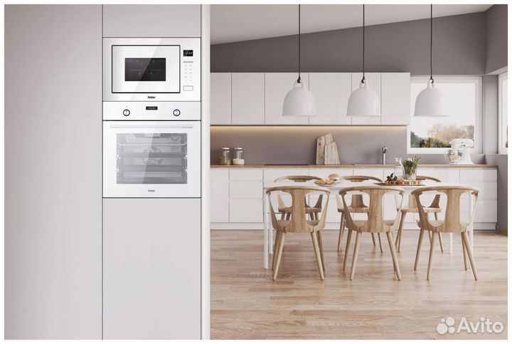 Встраиваемая печь свч новая Haier HMX-BTG259W грил