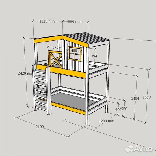 Детская кроватка домик