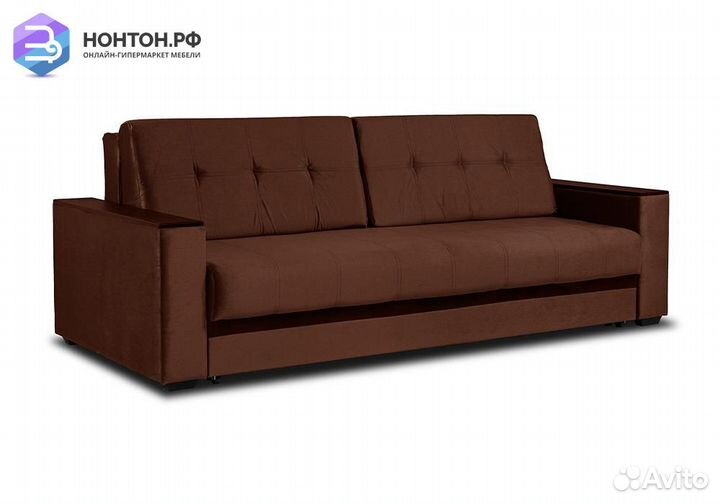 Диван еврокнижка Мадрид Lux темно-коричневый / кор
