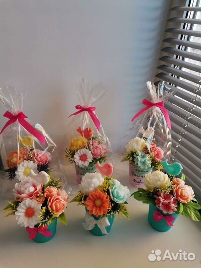 Букетики из мыла на 8 марта