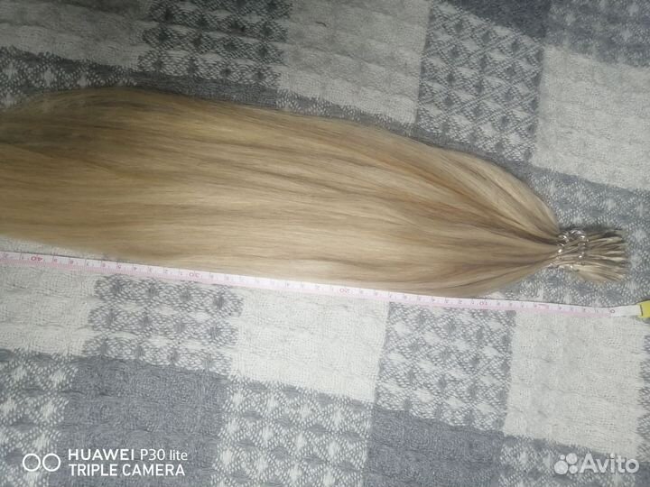 Волосы для наращивания 50 см блонд