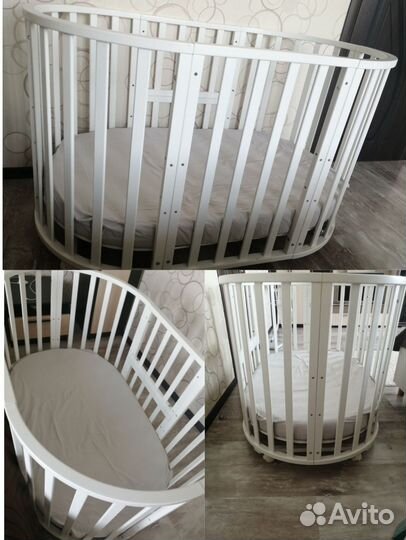 Детская кроватка с маятником круглая