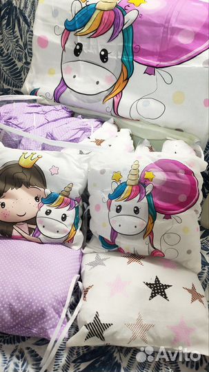 Бортики -подушки, +одеяло,новые