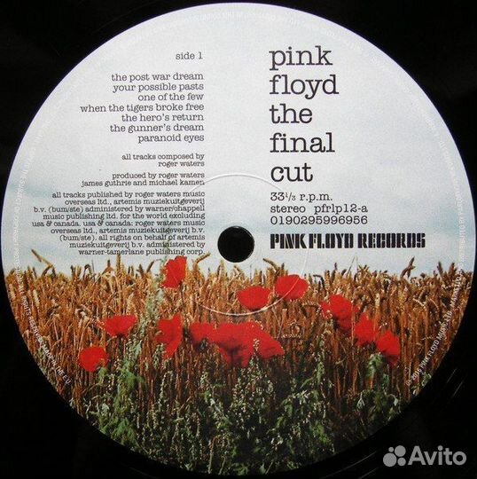 LP Pink Floyd THE Final CUT. Новая