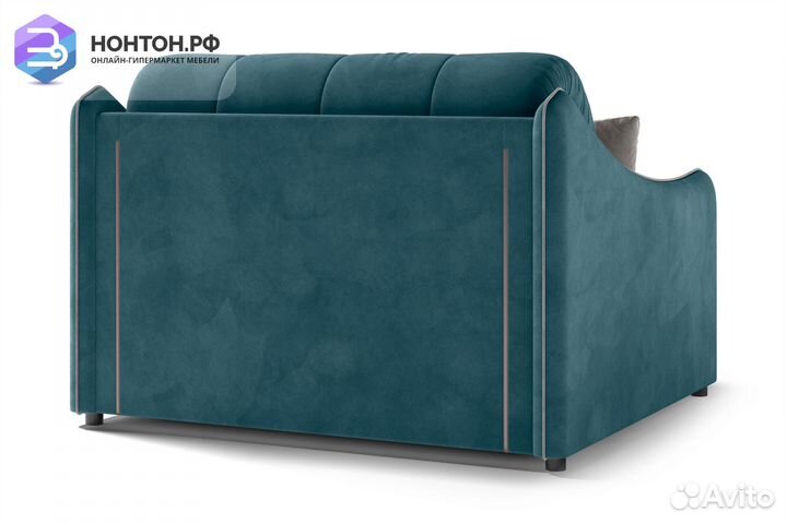 Диван аккордеон Эско синий / серо-бежевый