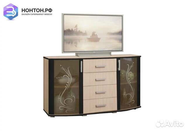 Тумба под тв 4 ящика дуб беленый