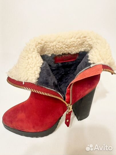 Ботильоны зимние натуральная замша