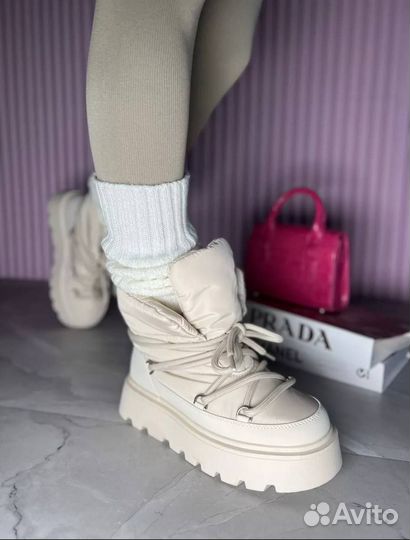 Дутики женские текстиль шерсть