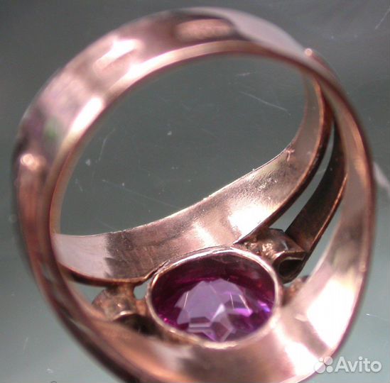 Кольцо винтаж аметист серебро зв 875 пр СССР