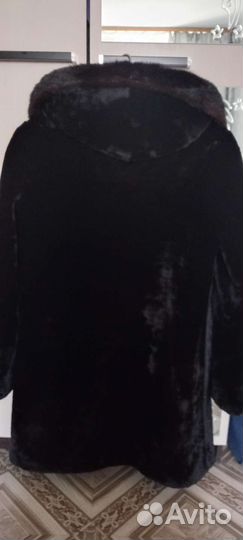 Шуба мутоновая с капюшоном