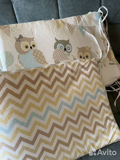 Бортики в кроватку новые и постельное