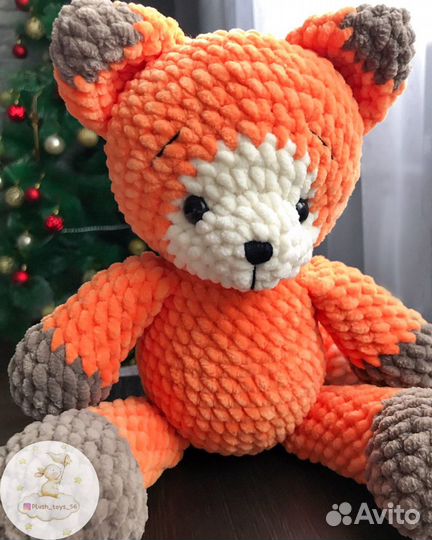 Вязаные игрушки тигр лиса кот панда мышь бык собак