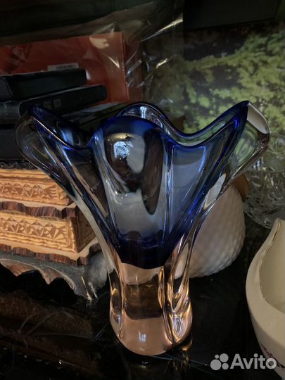 Вазы из цветного стекла чехия