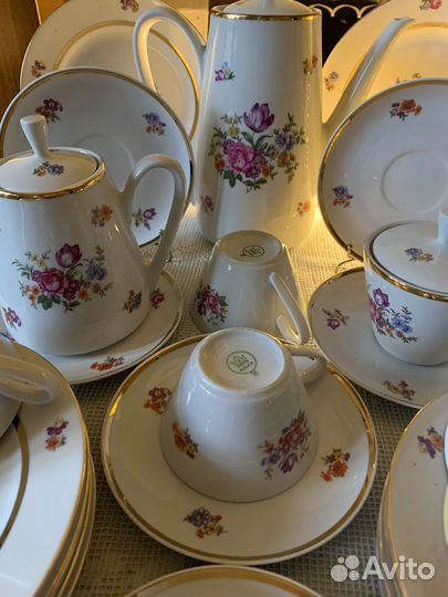 Сервиз чайный старая Кала.Немец.Мейсенский букет
