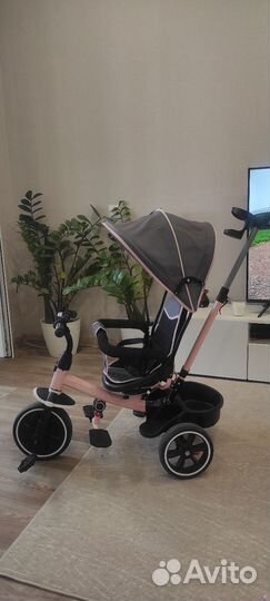 Велосипед трёхколёсный Kreiss с тентом розовый